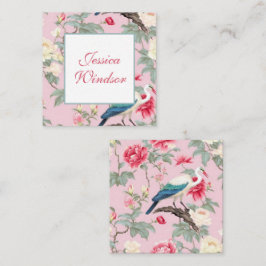 Chinoiserie Pink Floral Egret Geschenkverpackung Mitteilungskarte