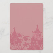 Chinoiserie Pink Floral Wedding  Einladung (Rückseite)
