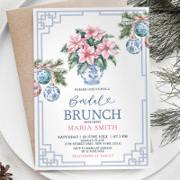 Chinoiserie Pink Floral Weihnachten Bridal Brunch