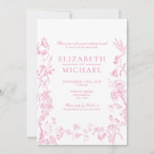 Chinoiserie Pink Viktorianisch Post Wedding Brunch Einladung (Vorderseite)