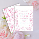 Chinoiserie Pink Viktorianisch Post Wedding Brunch Einladung