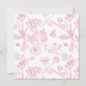 Chinoiserie Pink Viktorianische Blumenhochzeit Einladung (Rückseite)