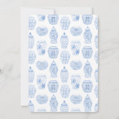 Chinoiserie Pink Wedding Probe Begrüßungsessen Einladung (Rückseite)