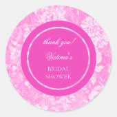 Chinoiserie Pink Weißes Brautparty Runder Aufkleber (Vorderseite)