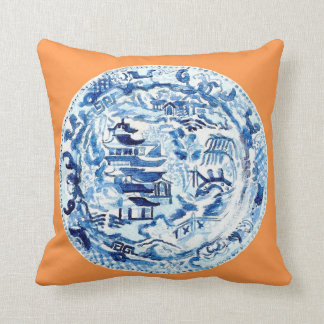 CHINOISERIE-PLATTE AUF MANDARINE KISSEN