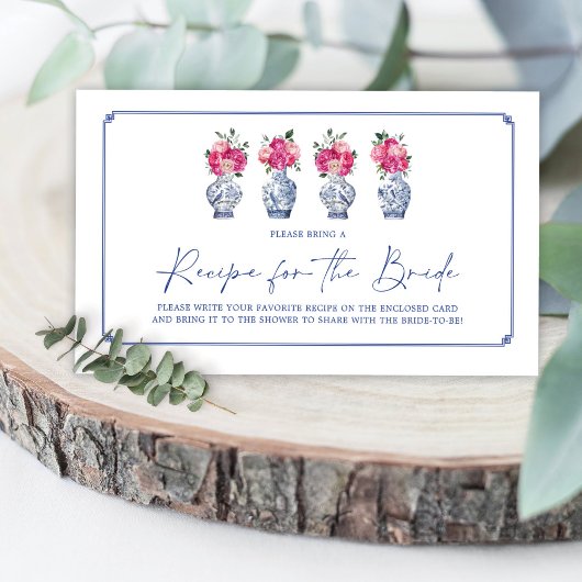 Chinoiserie Porzellan Brautparty Rezept Begleitkarte