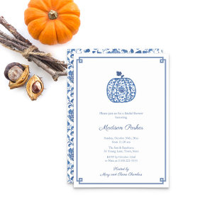 Chinoiserie Pumpkin Blau-Weiß-Brautparty Einladung