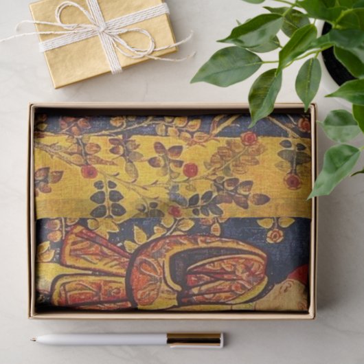 Chinoiserie Red Blue Decoupage Seidenpapier (Geschenk)