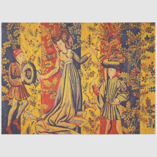 Chinoiserie Red Blue Decoupage Seidenpapier (Vorderseite)