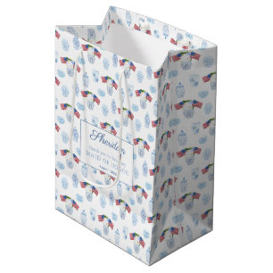 Chinoiserie Red White Blue Wedding Party Danke Mittlere Geschenktüte