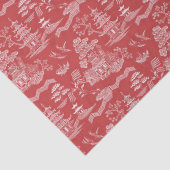 Chinoiserie Red Willow Reverse Decoupage Seidenpapier (Detail)