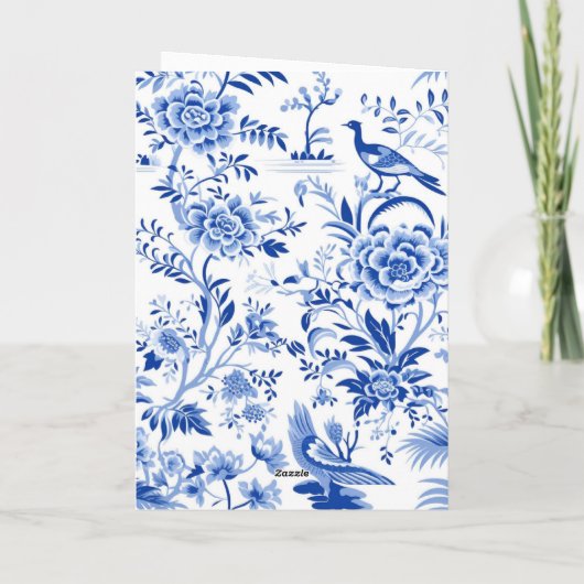 Chinoiserie-Reihenfolge des Beerdigungsprogramms Einladung (Rückseite)