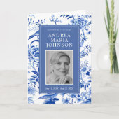 Chinoiserie-Reihenfolge des Beerdigungsprogramms Einladung (Vorderseite)