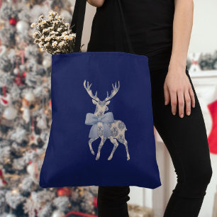 Chinoiserie Reindeer Navy Weihnachten Tasche