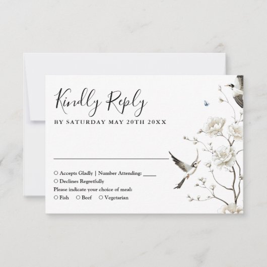 Chinoiserie Rodelbahn mit Aussicht RSVP Karte (Vorderseite)