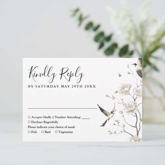 Chinoiserie Rodelbahn mit Aussicht RSVP Karte (Stehend Vorderseite)