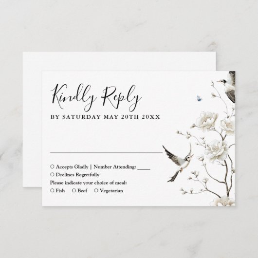 Chinoiserie Rodelbahn mit Aussicht RSVP Karte (Vorne/Hinten)