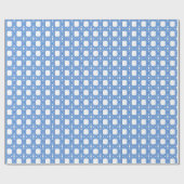 Chinoiserie-Rohrgitter in Blau Geschenkpapier (Flach)
