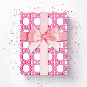 Chinoiserie-Rohrgitter in Rosa Geschenkpapier