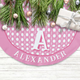 Chinoiserie Rohrgitter in Rosa personalisiert Leinenimitat Weihnachtsbaumdecke