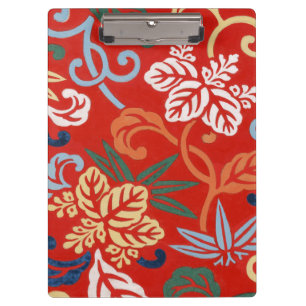 Chinoiserie Rote Hawaiianische Blumenmuster Japani Klemmbrett