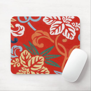 Chinoiserie Rote Hawaiianische Blumenmuster Japani Mousepad