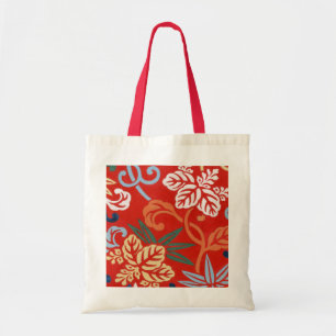 Chinoiserie Rote Hawaiianische Blumenmuster Japani Tragetasche