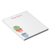 Chinoiserie Roter Bow Topiary Notizblock (angewinkelt)