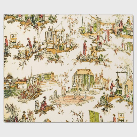 Chinoiserie Rustikale Decoupage Geschenkpapier (Flach)