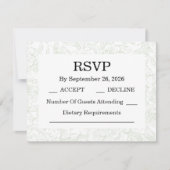 Chinoiserie Sage Green Peony RSVP Cards (Vorderseite)
