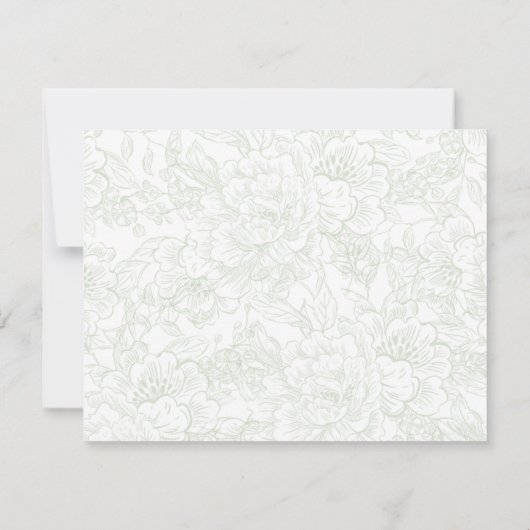 Chinoiserie Sage Green Peony RSVP Cards (Rückseite)