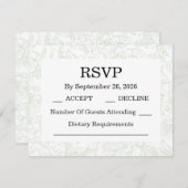 Chinoiserie Sage Green Peony RSVP Cards (Vorne/Hinten)