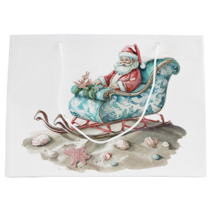Chinoiserie Santa Sleigh am Strand Große Geschenktüte