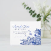 Chinoiserie Save the Date P Postkarte (Stehend Vorderseite)
