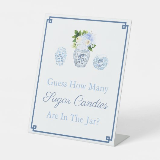 Chinoiserie schätzt, wie viele blaue und weiße Taf Sockelschild (Vorderseite)