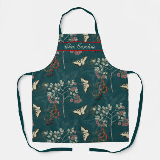 Chinoiserie-Schmetterlinge und Vintage-Botanik-Kun Schürze