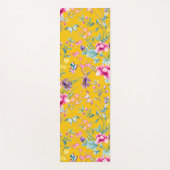 Chinoiserie Schmetterlinge, Vögel Blume gelb Yogamatte (Vorderseite)