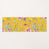 Chinoiserie Schmetterlinge, Vögel Blume gelb Yogamatte (Vorderseite (Horizontal))