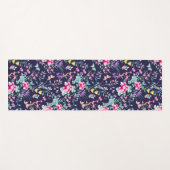 Chinoiserie Schmetterlinge, Vögel Blume marineblau Yogamatte (Vorderseite (Horizontal))