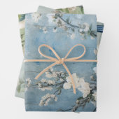 Chinoiserie Sea Blue Grüntöne Hintergrund Geschenkpapier Set (Beispiel)