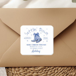 Chinoiserie Settlin' Down Junggeselinnen-Abschied Quadratischer Aufkleber