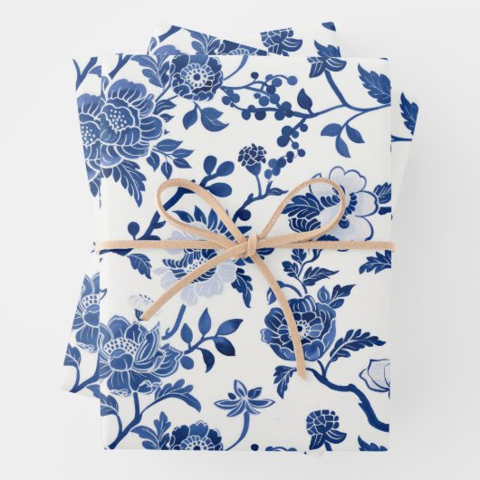 Chinoiserie Shades of Blue Geschenkpapier Set (Beispiel)