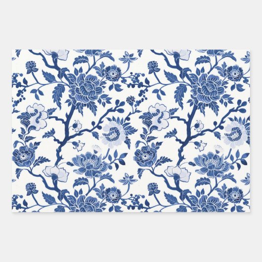 Chinoiserie Shades of Blue Geschenkpapier Set (Vorderseite)