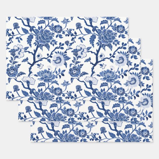 Chinoiserie Shades of Blue Geschenkpapier Set (Set)