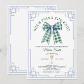 Chinoiserie Shes bindet das Brautparty des Knotenb Einladung (Vorne/Hinten)