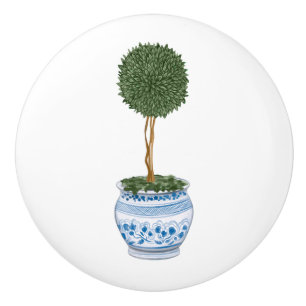 Chinoiserie Single Topiary Tree Keramikknauf
