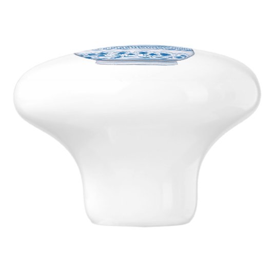 Chinoiserie Single Topiary Tree Keramikknauf (Seitenansicht)