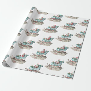 Chinoiserie Sleigh am Strand weiß Geschenkpapier