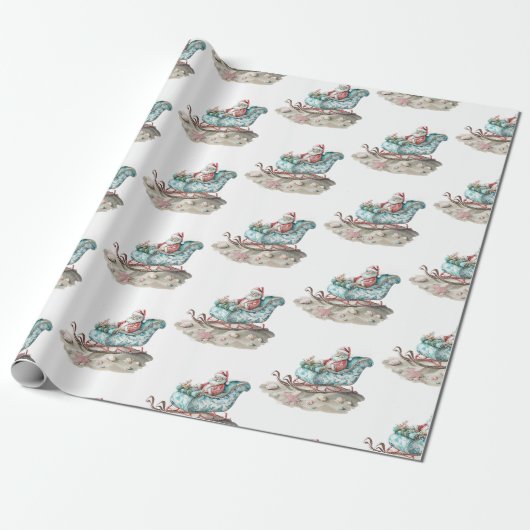 Chinoiserie Sleigh am Strand weiß Geschenkpapier (Ungerollt)
