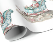 Chinoiserie Sleigh am Strand weiß Geschenkpapier (Rolleneckpunkt)